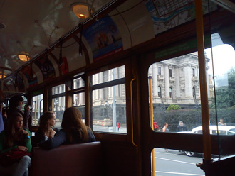 inside a Melbourne tram